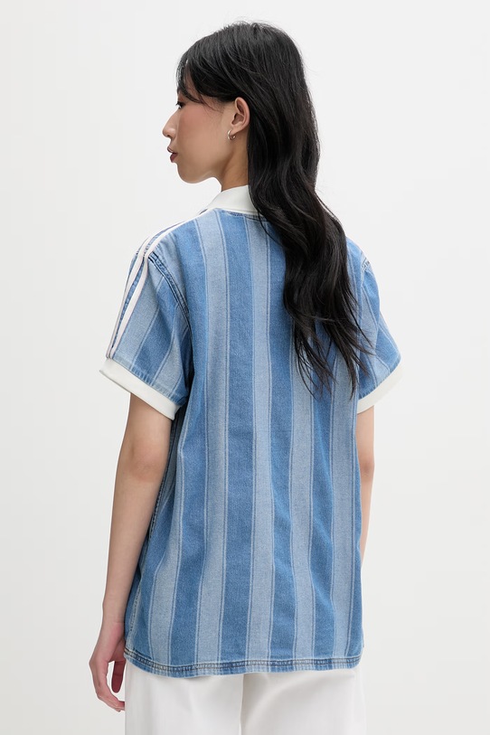 Odjeća adidas Originals polo za žene od pamuka KD5448 plava