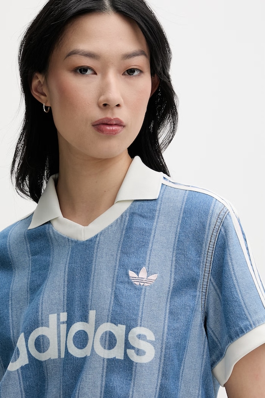 adidas Originals polo za žene od pamuka plava KD5448