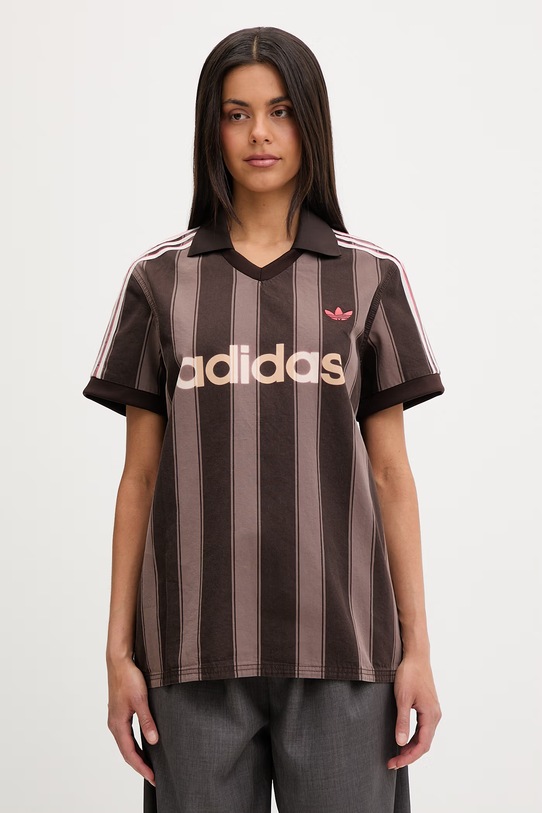 adidas Originals polo tričko dámske bavlnené hnedá KD5450