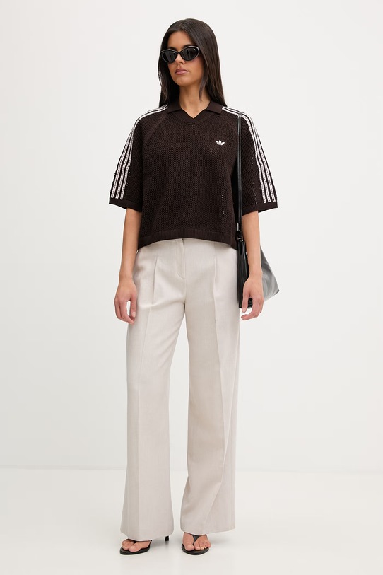 adidas Originals svetrové polo dámské KE0198 hnědá SS26
