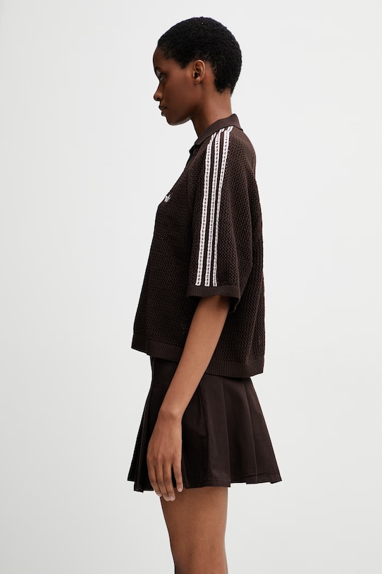 adidas Originals polo swetrowe damskie KE0198 brązowy SS26