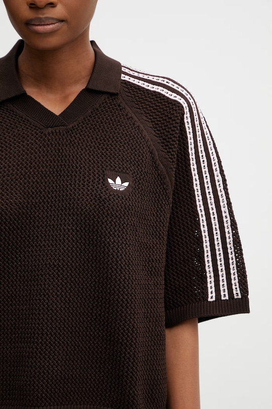 adidas Originals polo swetrowe damskie brązowy KE0198