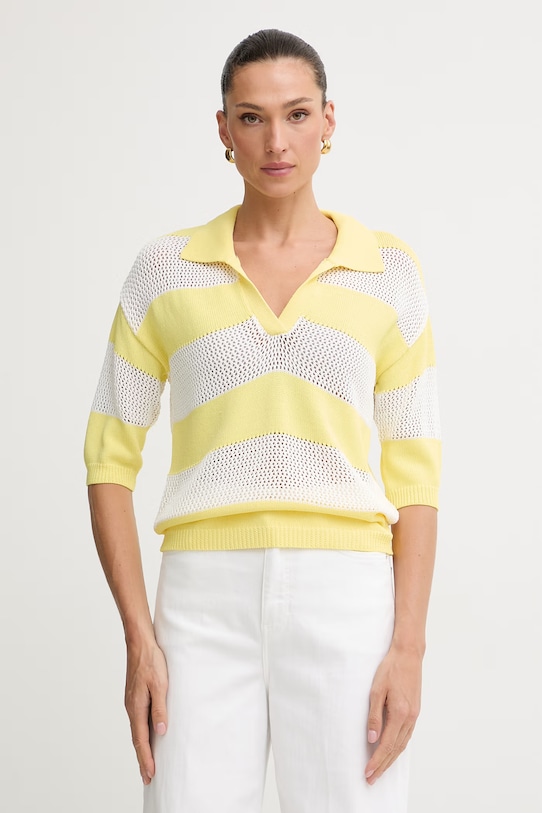 Fracomina polo damskie żółty FJ26ST7004K417O7