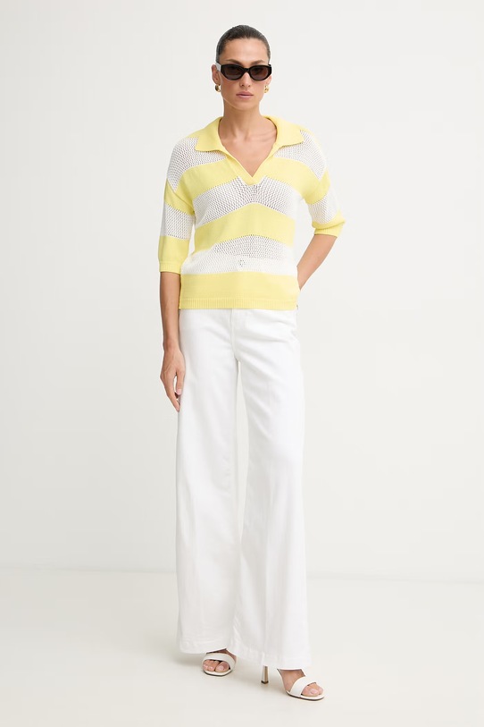 Fracomina polo damskie FJ26ST7004K417O7 żółty SS26