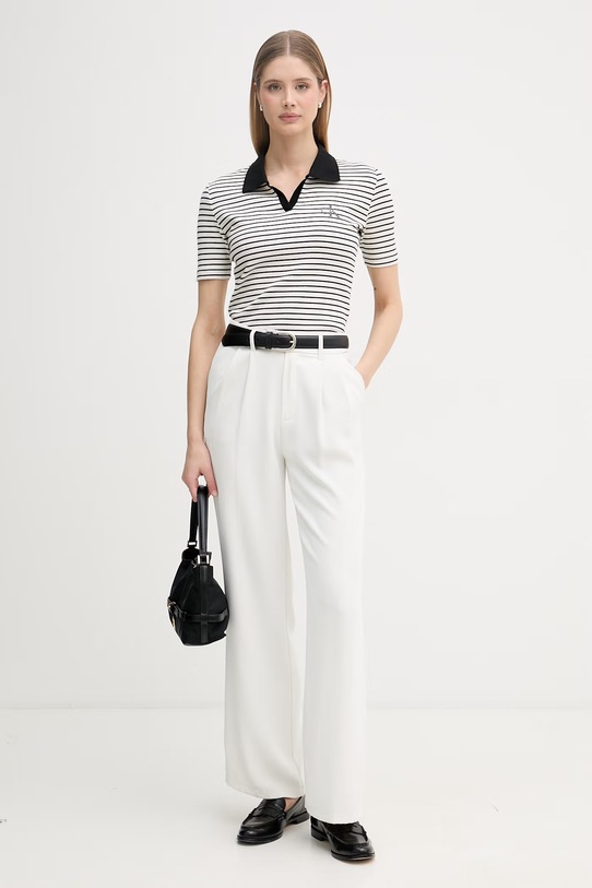 Calvin Klein Jeans polo damskie LV047F835G beżowy SS26