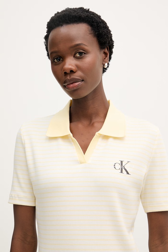 Calvin Klein Jeans polo damskie żółty LV047F835G