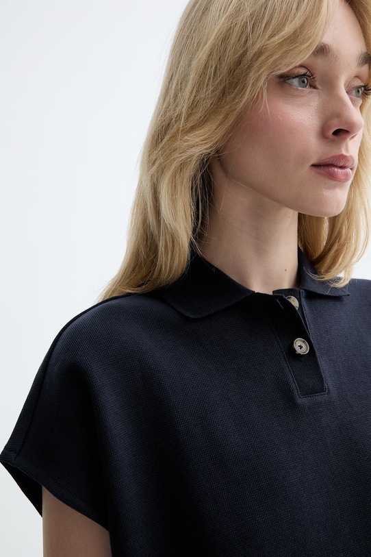 Marc O'Polo πόλο γυναικείο βαμβακερό σκούρο μπλε 5000008220