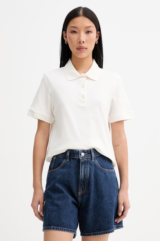 Marc O'Polo polo dámské bavlněné s elastanem béžová 5000013269