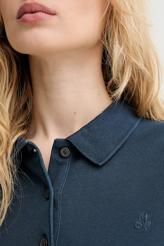 Marc O'Polo polo damskie bawełniane z elastanem 5000013269 granatowy