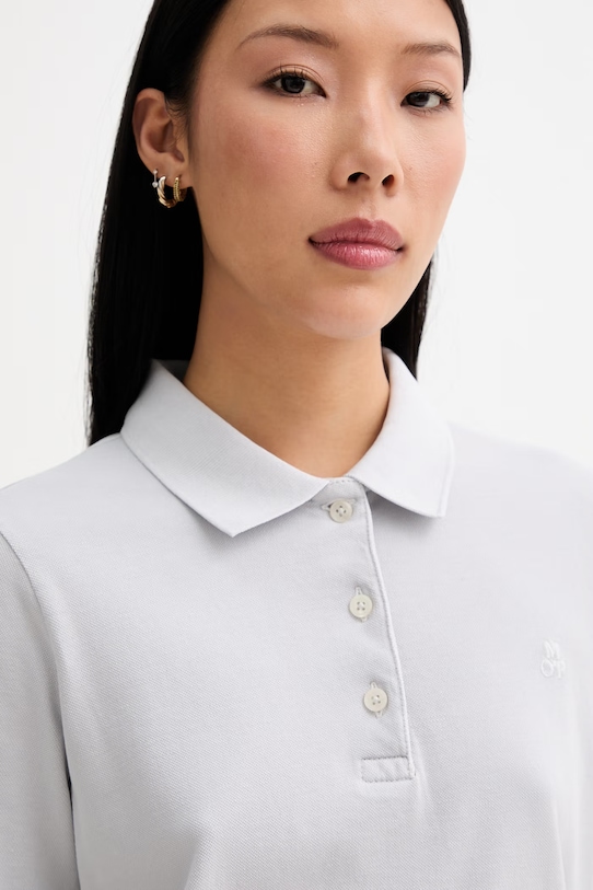 Marc O'Polo Πόλο γυναικείο βαμβακερό με ελαστάνη γκρί 5000013269