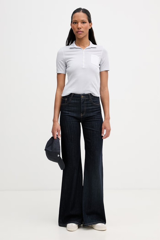 Marc O'Polo polo damskie bawełniane 5000013270 niebieski SS26