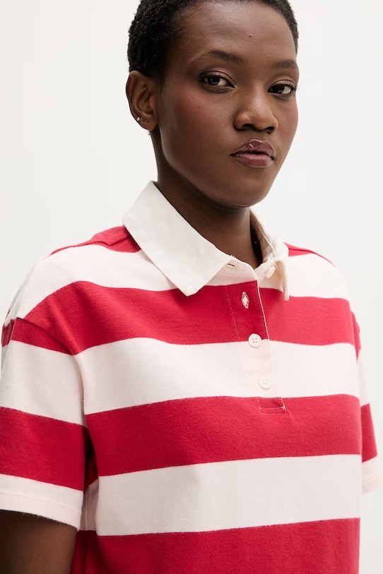 Levi's polo pentru femei, din bumbac ARIES RUBGY rosu 004GQ.0004