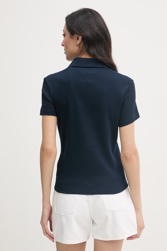 Odzież Tommy Hilfiger polo damskie bawełniane WW0WW49252 granatowy