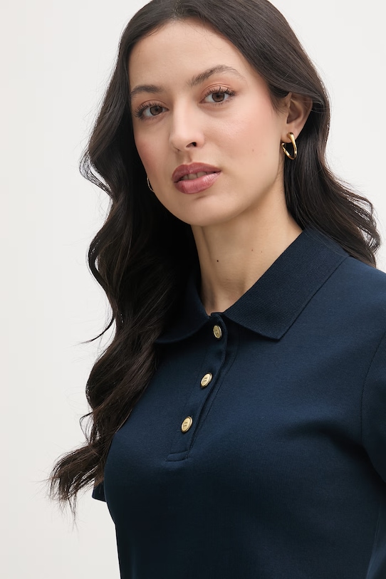Tommy Hilfiger polo damskie bawełniane granatowy WW0WW49252