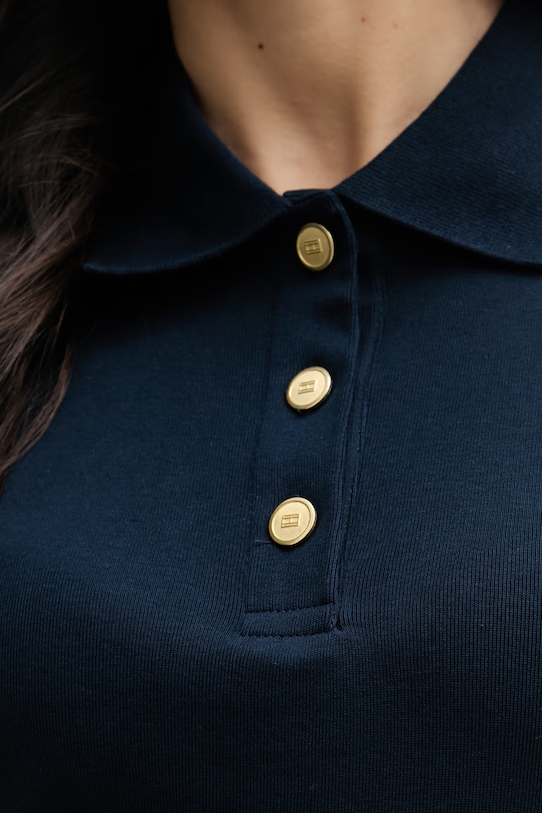 Tommy Hilfiger polo damskie bawełniane WW0WW49252 granatowy