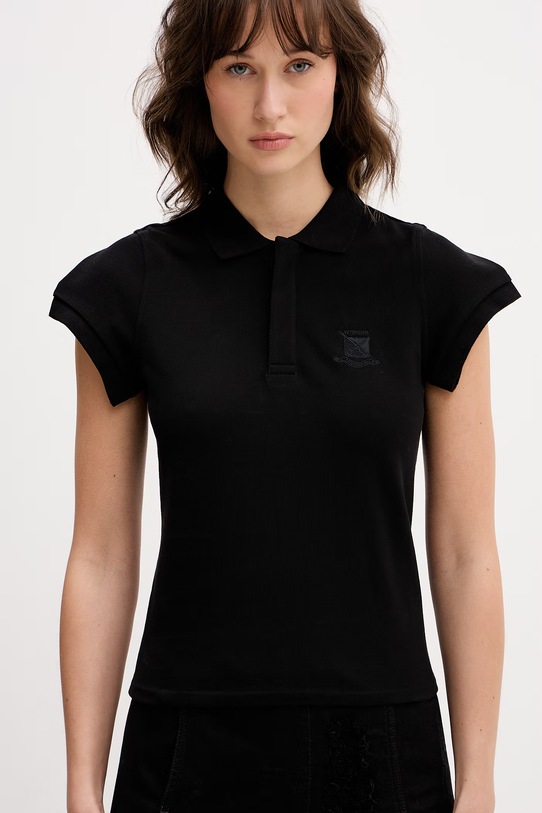 VETEMENTS polo bawełniane czarny WE76PO453B