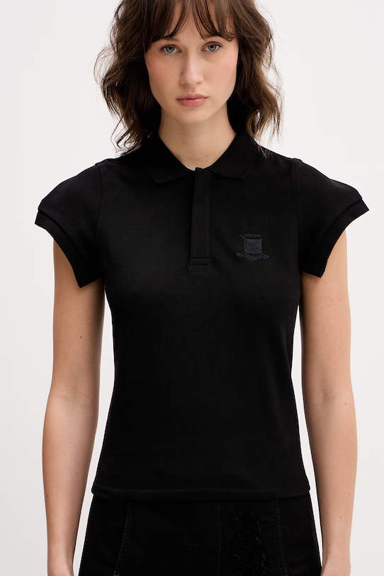 VETEMENTS polo bawełniane czarny WE76PO453B