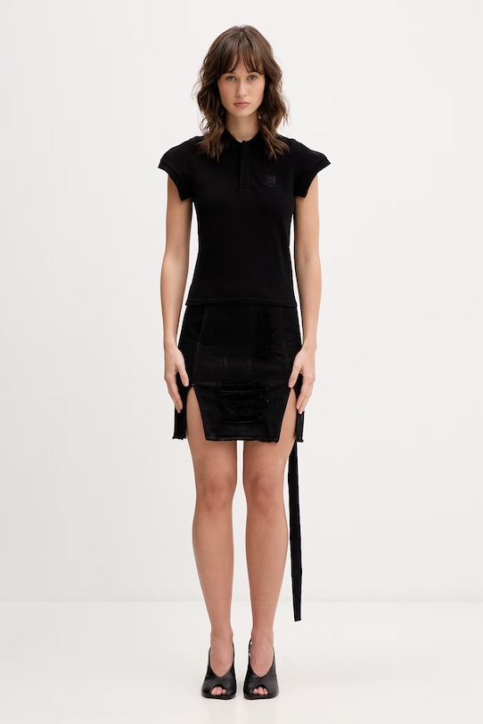 VETEMENTS polo bawełniane WE76PO453B czarny