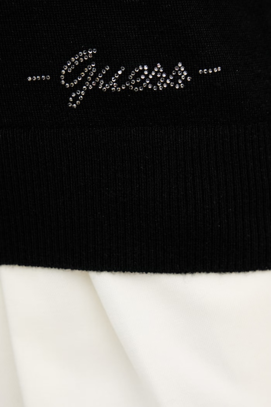 Guess polo damskie wełniane W6GR03.Z0583 czarny