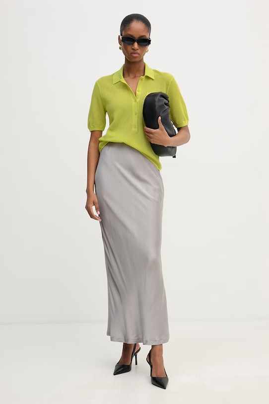 Patrizia Pepe polo swetrowe damskie bawełniane 2K0372.K327 zielony SS26