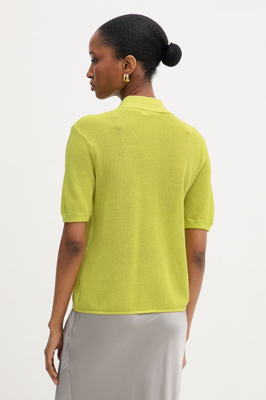 Odzież Patrizia Pepe polo swetrowe damskie bawełniane 2K0372.K327 zielony