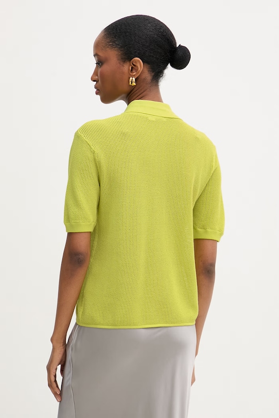 Odzież Patrizia Pepe polo swetrowe damskie bawełniane 2K0372.K327 zielony