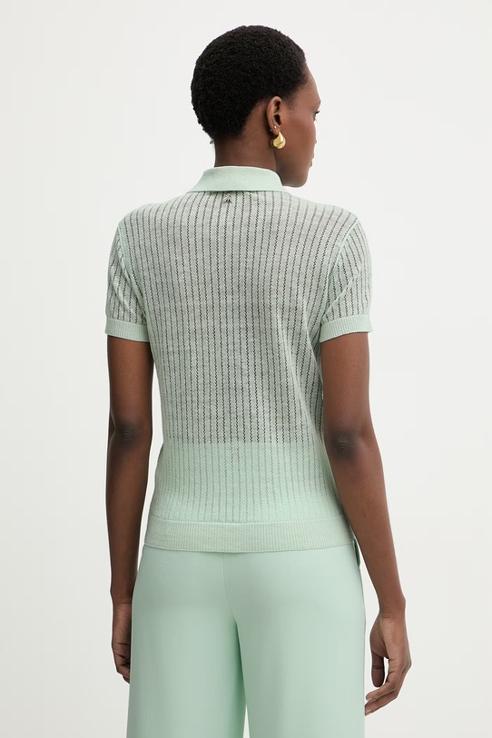 Odzież Patrizia Pepe polo swetrowe damskie lniane 2K0376.K336 zielony