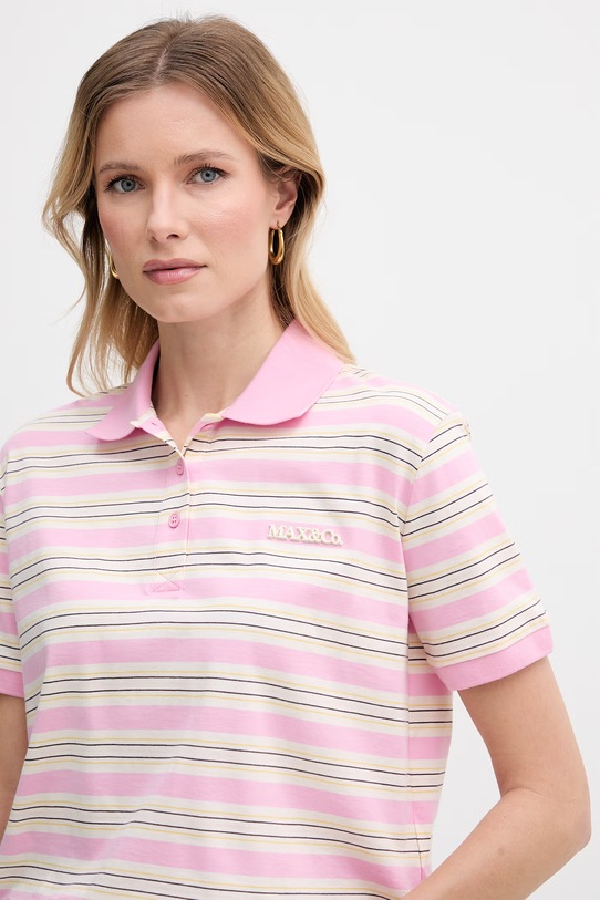 Max&Co. polo damskie bawełniane MCOMANDARE różowy 2616951013200