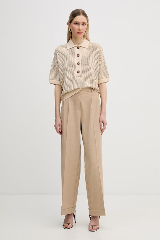 Marc Aurel polo damskie z wiskozą 8352A11132 beżowy SS26