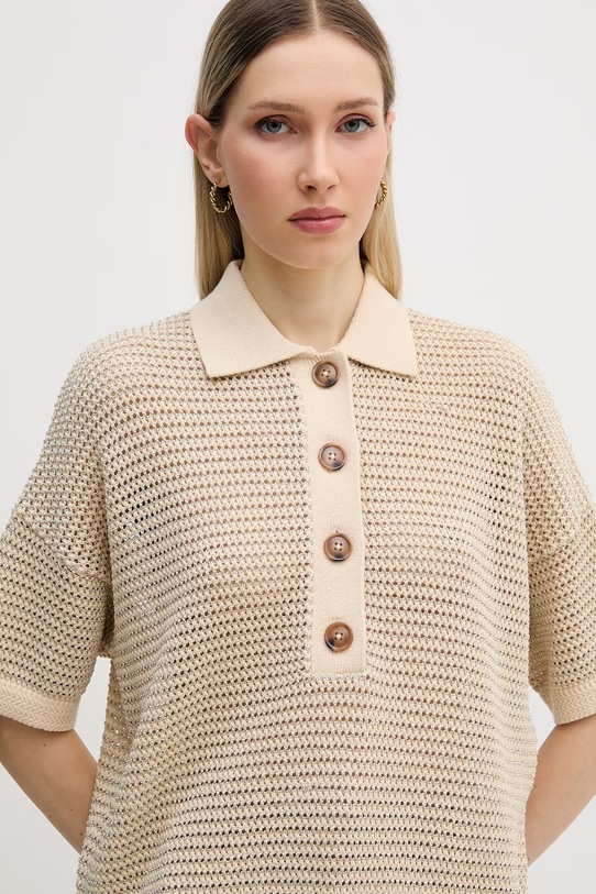 Marc Aurel polo damskie z wiskozą beżowy 8352A11132