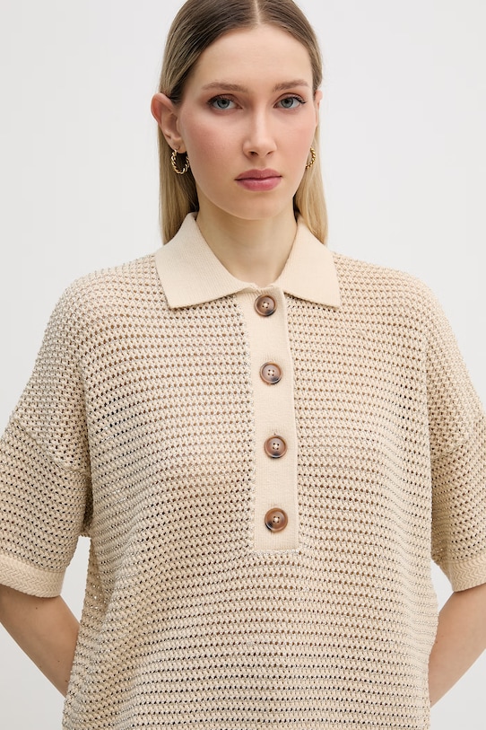 Marc Aurel polo damskie z wiskozą beżowy 8352A11132