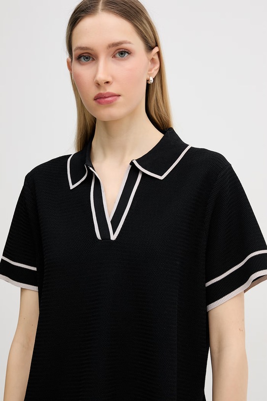 Marc Aurel polo damskie z wiskozą czarny 8339A11114