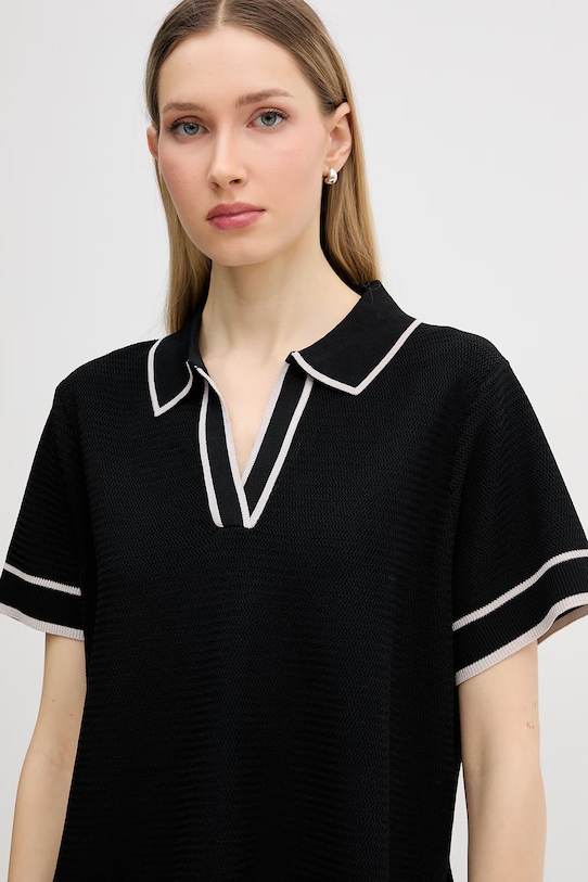 Marc Aurel polo damskie z wiskozą czarny 8339A11114