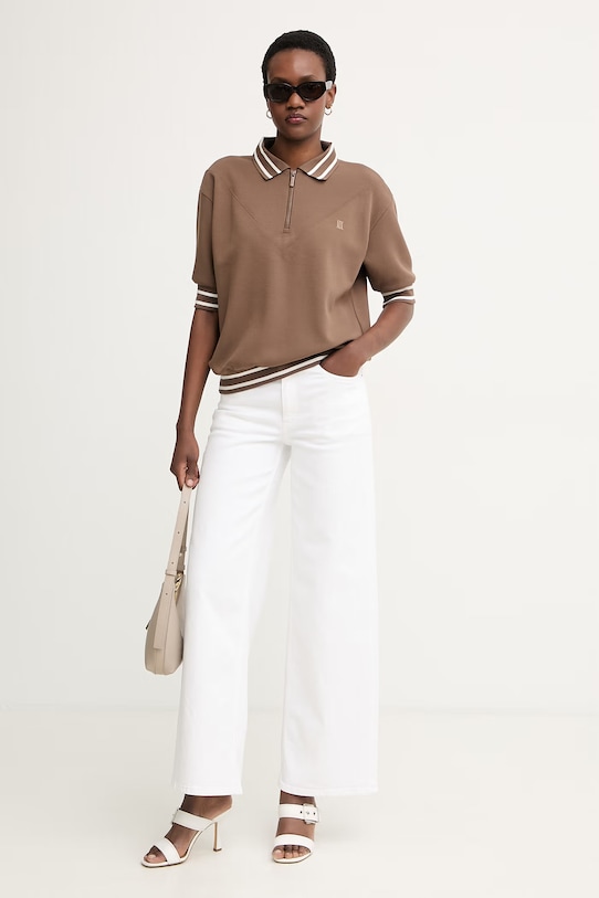 Armani Exchange polo ženska s viskozom XW002215.AF13401 smeđa SS26