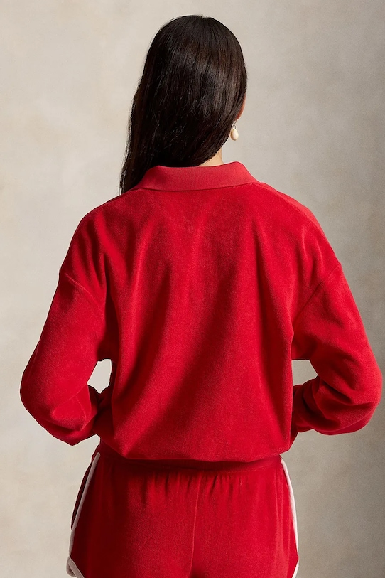 Polo Ralph Lauren кофта для женщин из хлопка LT WT COTTON TERRY-KNT-POLO 211A12737003 красный SS26