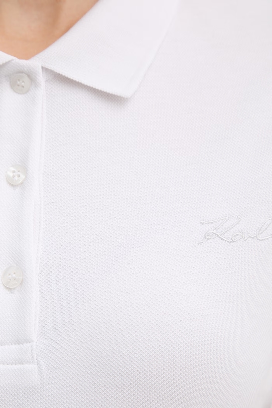 Karl Lagerfeld polo ženské bavlněné s elastanem B2W17097 bílá