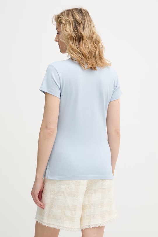 Karl Lagerfeld polo damskie bawełniane z elastanem B2W17097 niebieski SS26