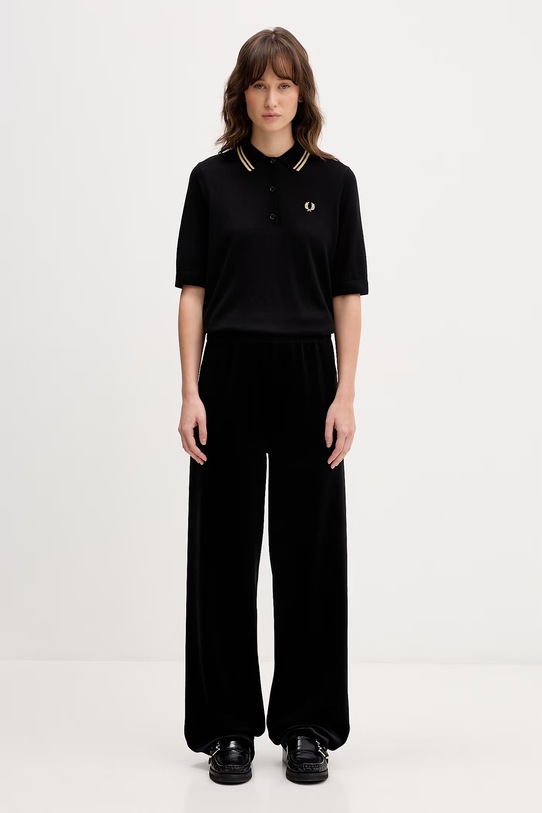 Fred Perry polo z dodatkiem wełny K2125 czarny