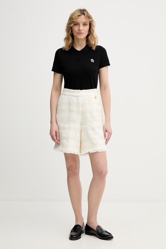 Karl Lagerfeld polo ženské bavlněné IKON B2W17098 černá SS26