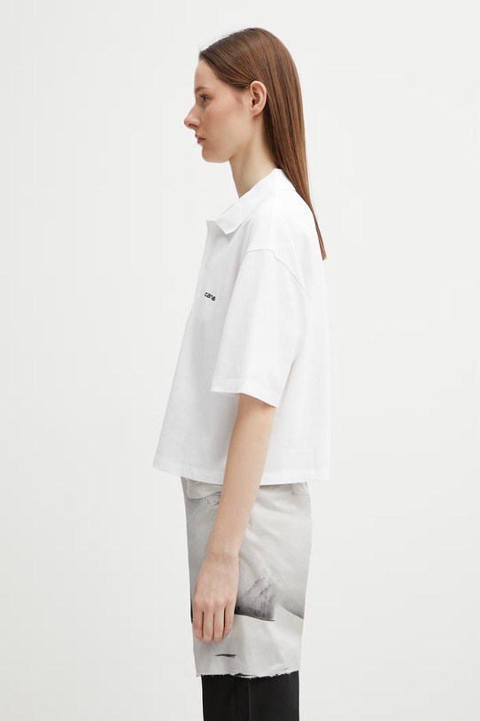 Carhartt WIP W' S/S Carhartt Script Polo TS bawełniane damskie I034553.00AXX biały SS26