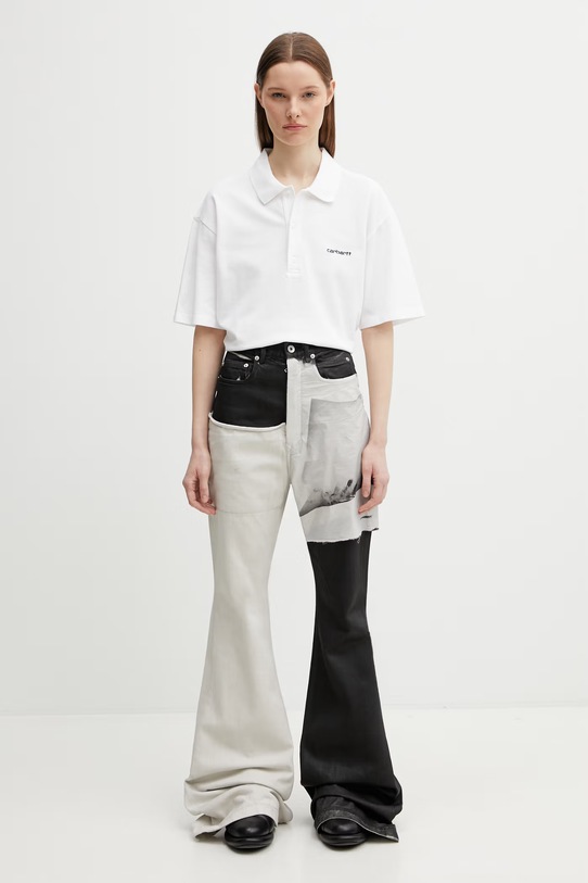 Carhartt WIP W' S/S Carhartt Script Polo TS bawełniane damskie I034553.00AXX biały