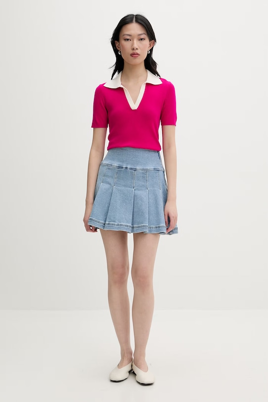 From Future polo swetrowe damskie wełniane WPP02875 różowy SS26