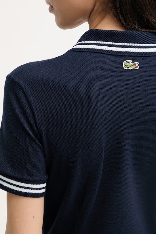 Lacoste polo damskie z bawełną PF0582 granatowy