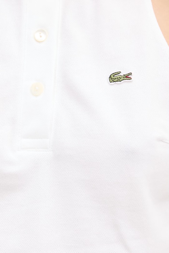 Lacoste crop top pentru femei, din bumbac cu elastan PF3123 alb