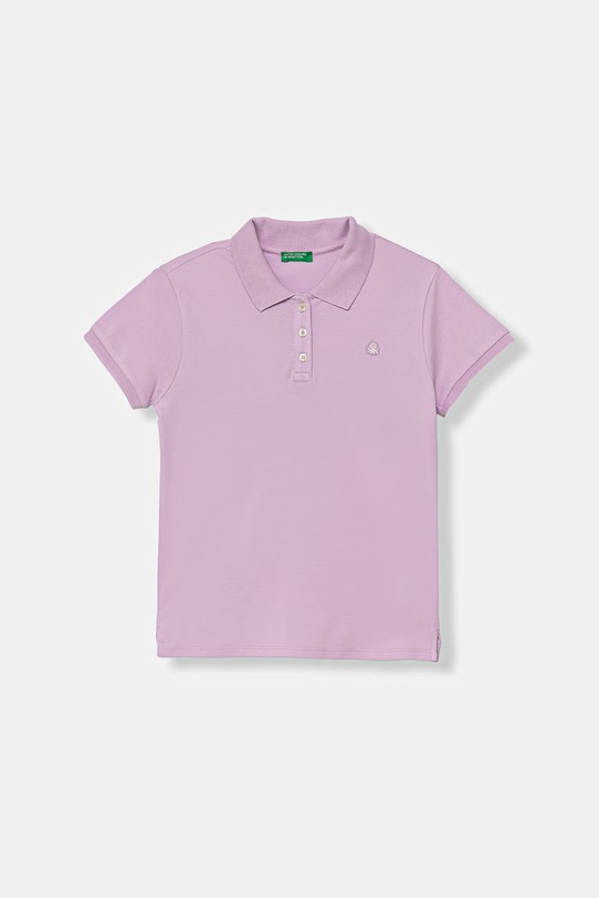 United Colors of Benetton polo dziecięce bawełniane z elastanem fioletowy 3WG9C300O.G.Stagionale