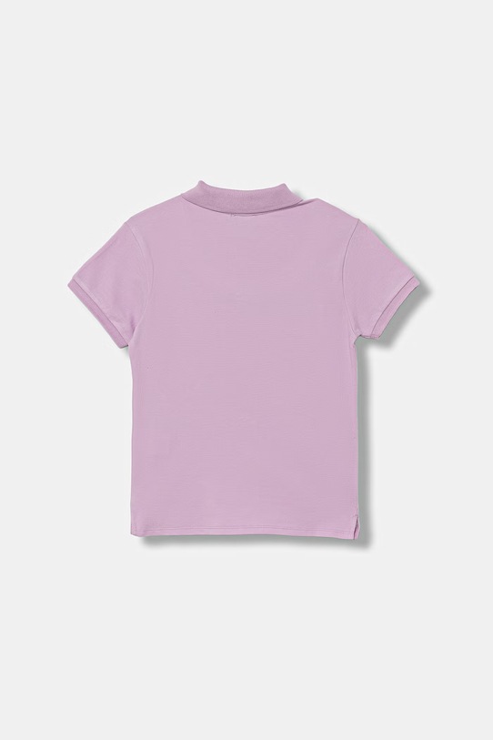 United Colors of Benetton polo dziecięce bawełniane z elastanem 3WG9C300O.G.Stagionale fioletowy SS26