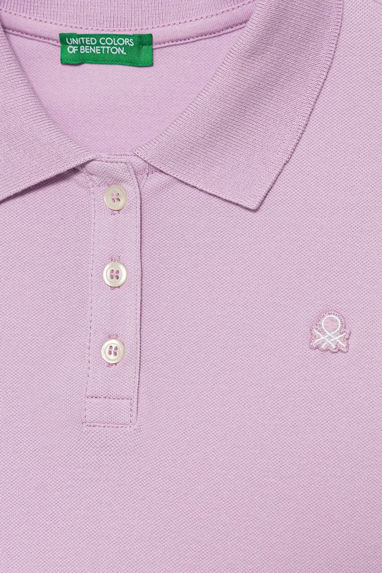 Dziewczynka United Colors of Benetton polo dziecięce bawełniane z elastanem 3WG9C300O.G.Stagionale fioletowy