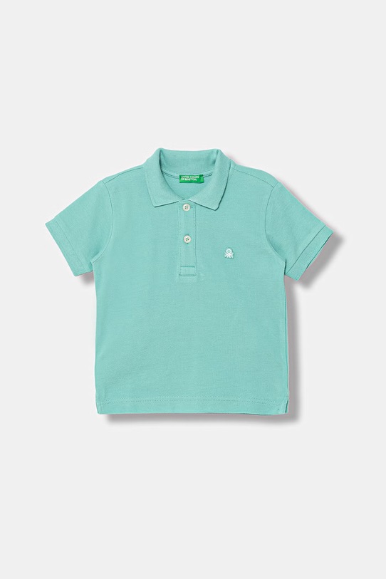 United Colors of Benetton polo dziecięce bawełniane turkusowy 3089G3008.P.Stagionale
