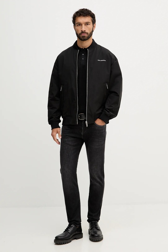 Karl Lagerfeld polo bawełniane 561204.745008 czarny SS26