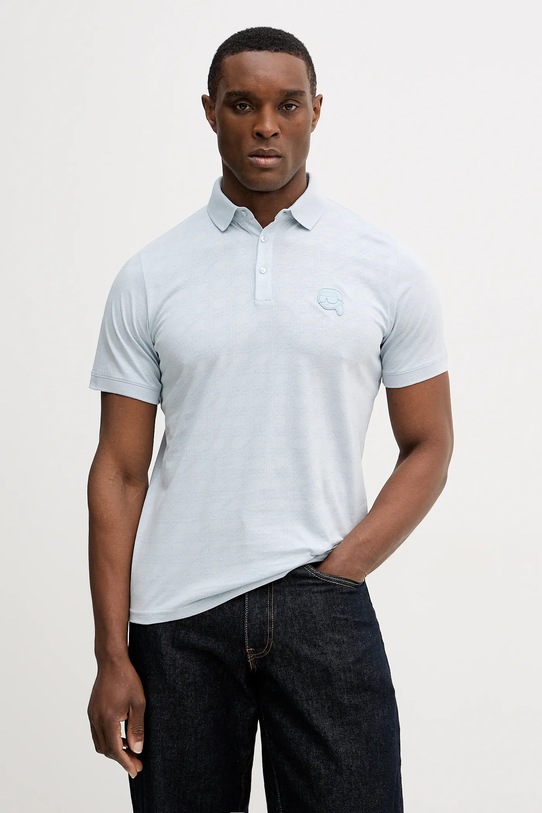 Karl Lagerfeld polo bawełniane regular niebieski 561251.745071